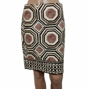 Loft Geometric Tribal Pencil Skirt
